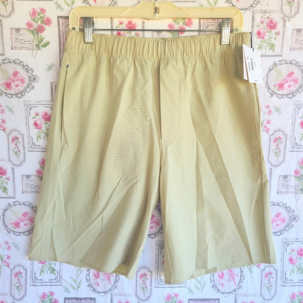 NWT Calvin Klein Men's Small Tan Stretch Performance Athletic Shorts Side Pocket